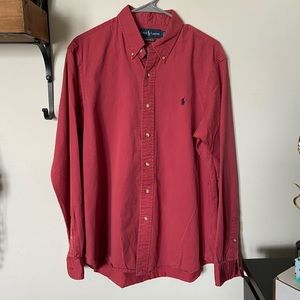 Ralph Lauren Button Down Shirt Dusty Red Solid